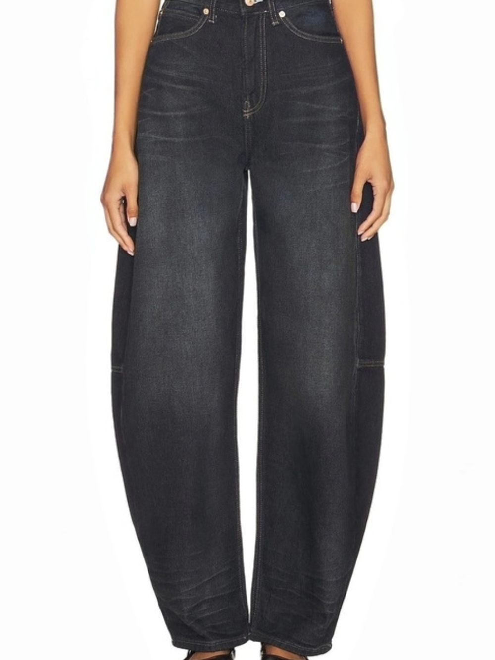 Free People We The Free Bodie Arc Barrel Jeans Stormy Short 24 S NWT